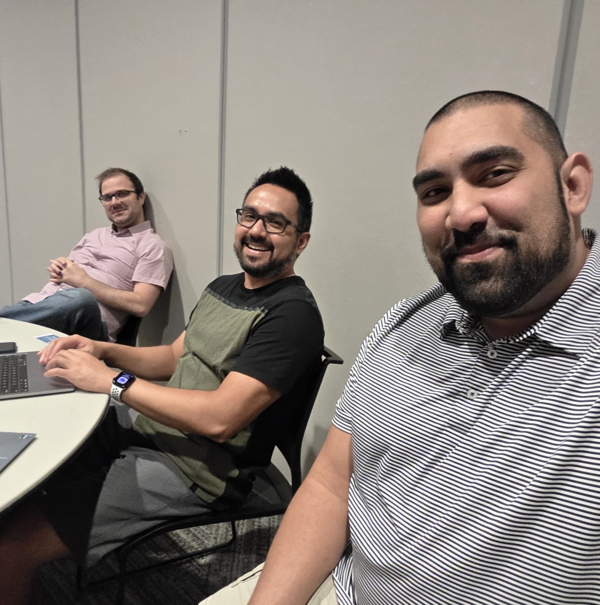 Developers collaborating during a hackathon